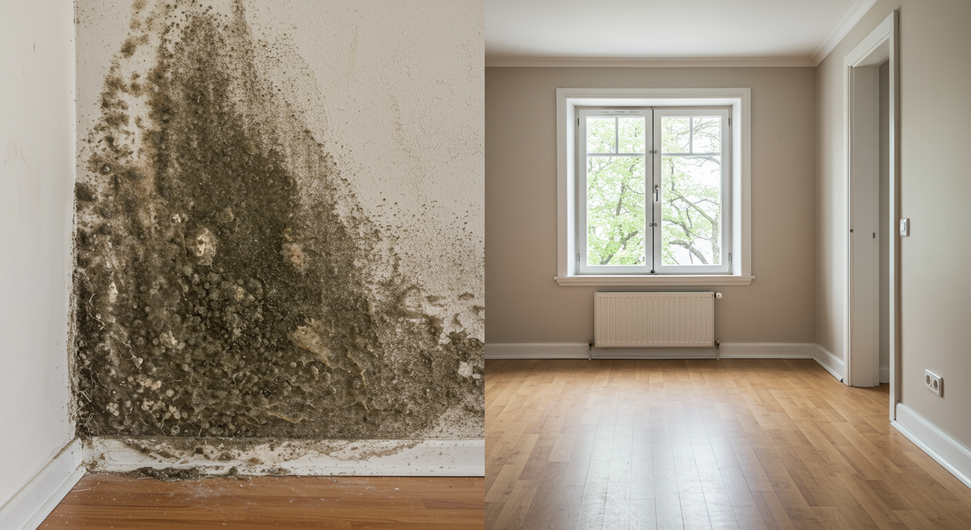 Cleaning Mold with Protective Gear